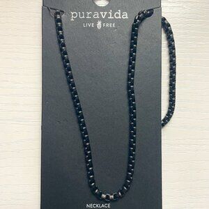 Pura Vida Men's Rolo Chain Necklace black